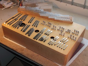 all the metal parts of the 4-octaves chromatic kalimba